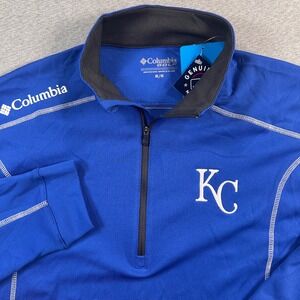 Columbia Golf Kansas City Royals KC Omni Wick 1/4 Zip Men M Shotgun Pullover NEW